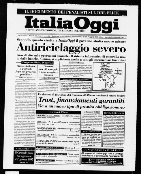 Italia oggi : quotidiano di economia finanza e politica